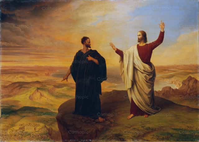 Kuszenie Chrystusa - Katolickie zdjęcia stockowe - Zdjęcie: Restored Christian Art