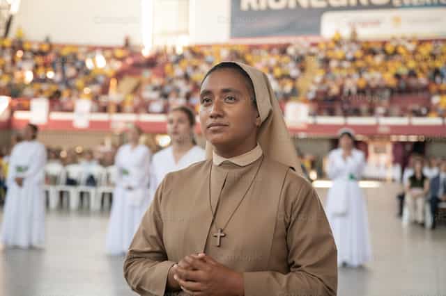 A nun at the celebration - Catholic stock images