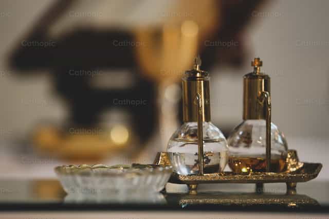 Holy water and chrism oil - Catholic stock images - Photo by Antonio Gravante