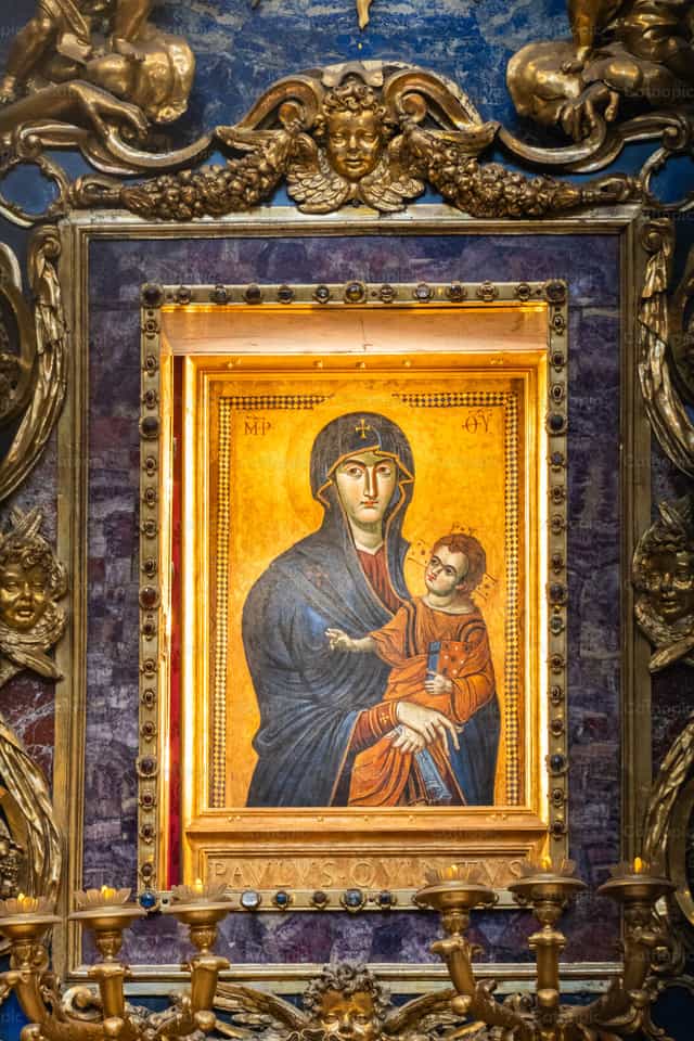 Mosaico de la Virgen María, Roma, icono - Banco de imágenes católicas