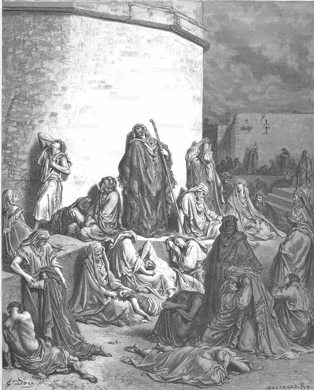 Ang mga Tao ay Nagdadalamhati sa Pagkasira ng Jerusalem - Mga Catholic stock image