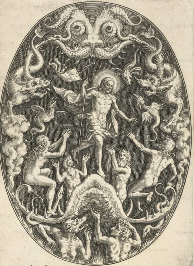 Christ in limbo - Catholic stock images