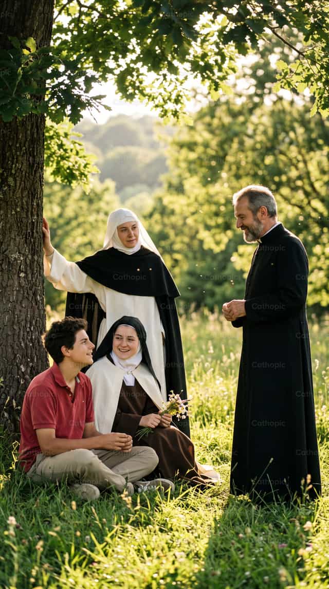 Heilige Theresia van Jezus, heilige Carlo Acutis, heilige Ignatius en Catharina - Katholieke stockfoto's - Foto door Aqu Alvarez