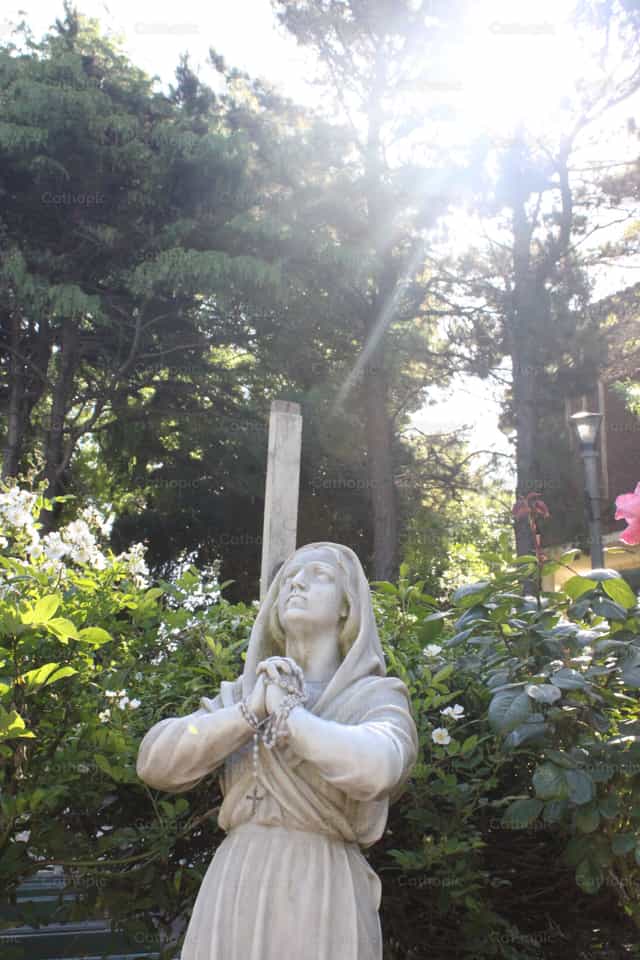 Santa Bernarda en la Gruta de Lourdes - Banco de imágenes católicas - Fotografía por Ignacio Babino