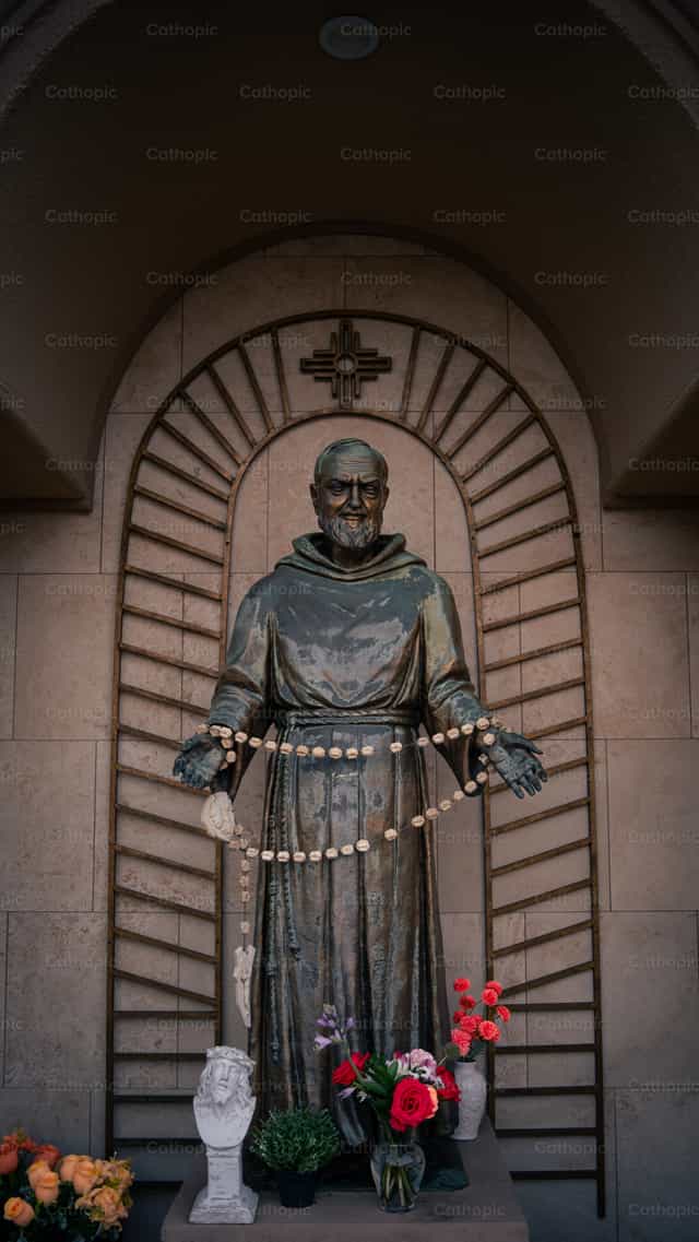 Sculpture of Padre Pio - Catholic stock images