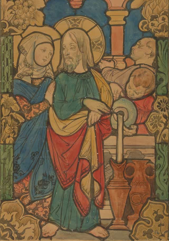 Das Wunder von Kana in Galiläa - Katholische Stockfotos - Foto von Restored Christian Art