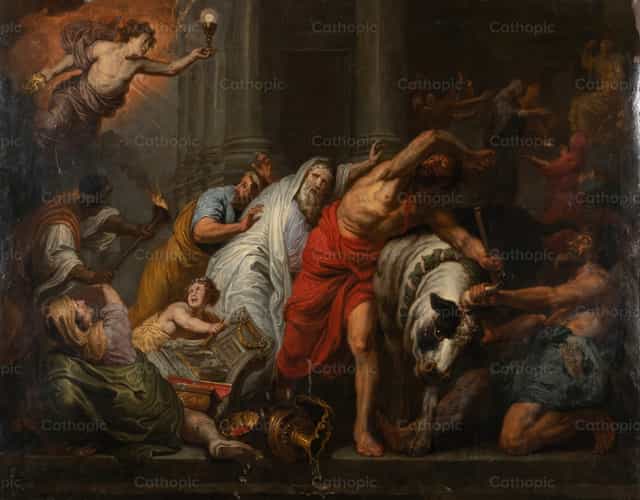 Ang tagumpay ng Eukaristiya laban sa idolatriya - Mga Catholic stock image - Larawan ni Restored Christian Art