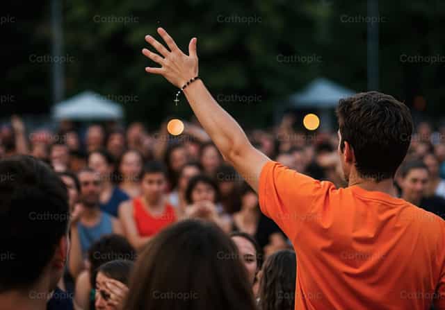 Conexión en la multitud - Banco de imágenes católicas