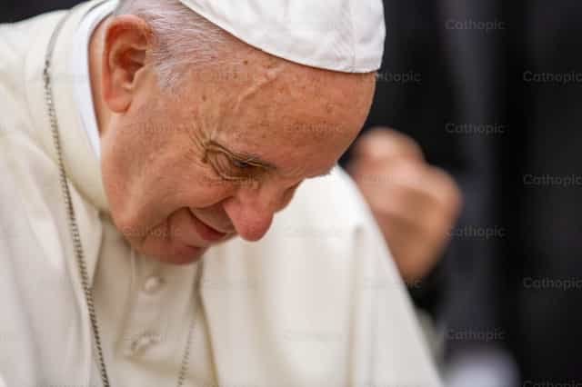 Blick auf Papst Franziskus - Katholische Stockfotos