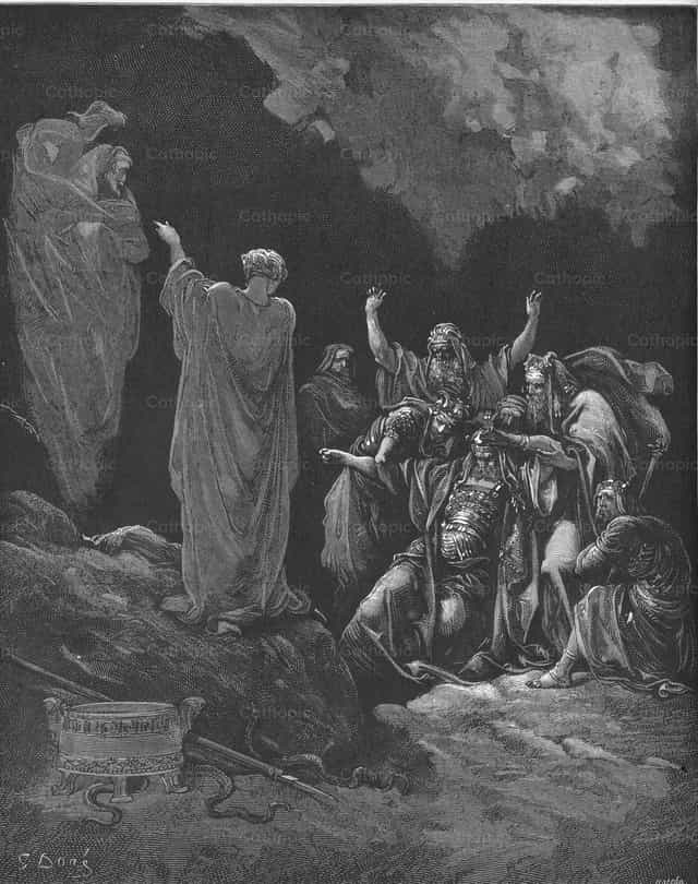 Saul és Endor boszorkánya - Katolikus stockképek