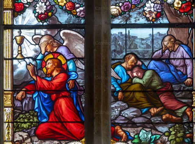 Jesús orando en el huerto de Getsemaní - Banco de imágenes católicas