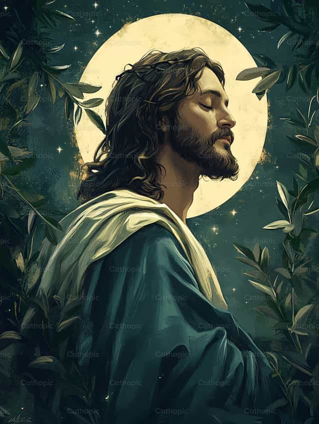 La prière de Jésus au jardin - Images catholiques de stock