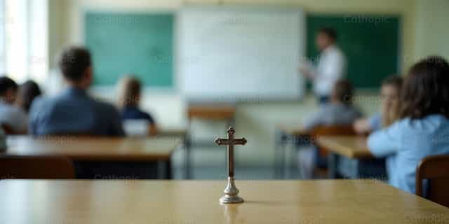 Geloof in de klas - Katholieke stockfoto's - Foto door Noemí Márquez