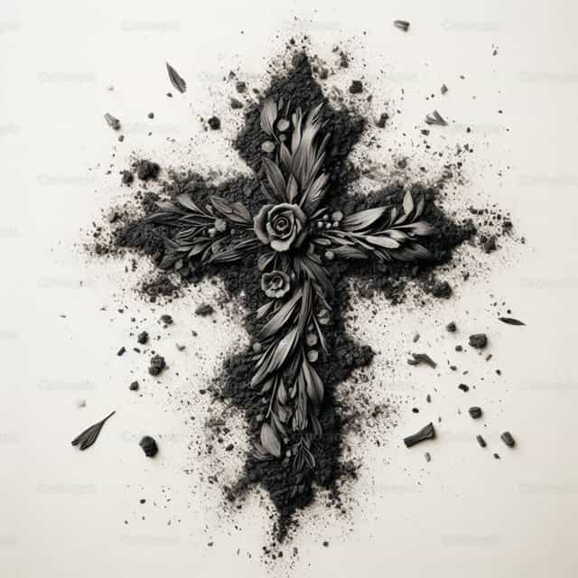 Croix de Carême fleurie - Images catholiques de stock