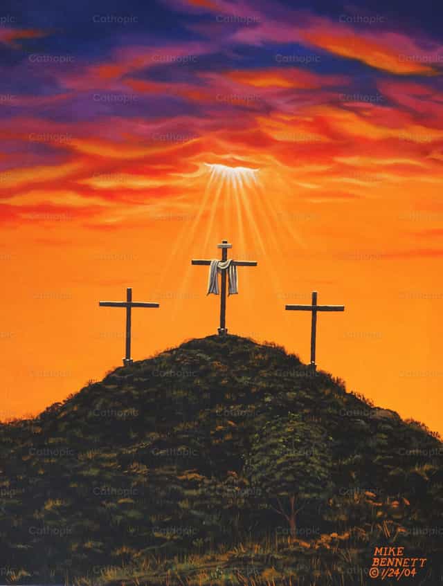 Drie Kruisen op Golgotha - Katholieke stockfoto's - Foto door Mike Bennett