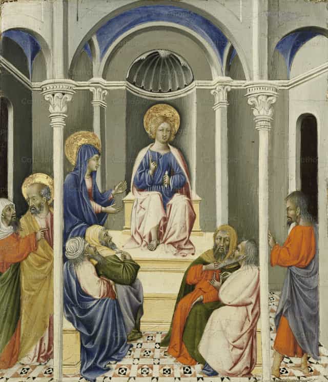 Christuskind in gesprek in de tempel - Katholieke stockfoto's