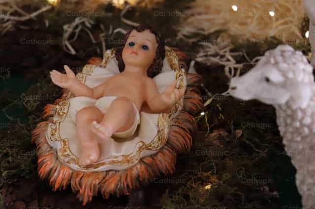 Hesus sa sabsaban - Mga Catholic stock image