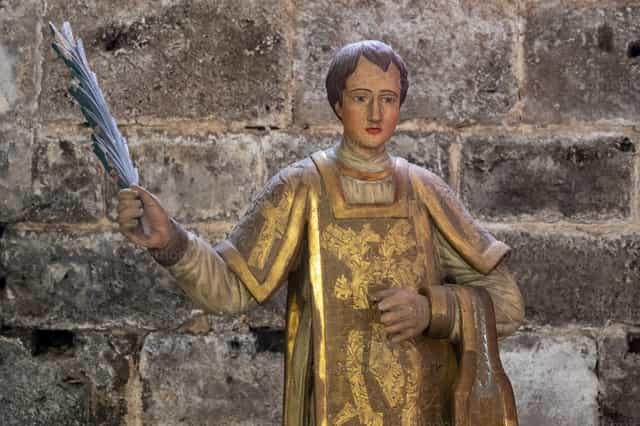 Estatua (siglo XIX) de San Fortunato - Banco de imágenes católicas - Fotografía por Joan Sutter