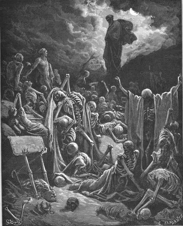 에제키엘의 마른 뼈들의 골짜기 환시 - 가톨릭 스톡 이미지 - 사진 제공 Restored Christian Art