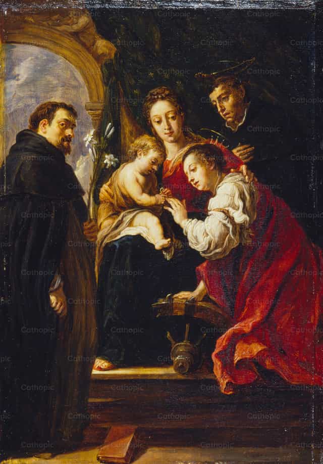 Szent Katalin misztikus házassága - Katolikus stockképek - Fotó: Restored Christian Art