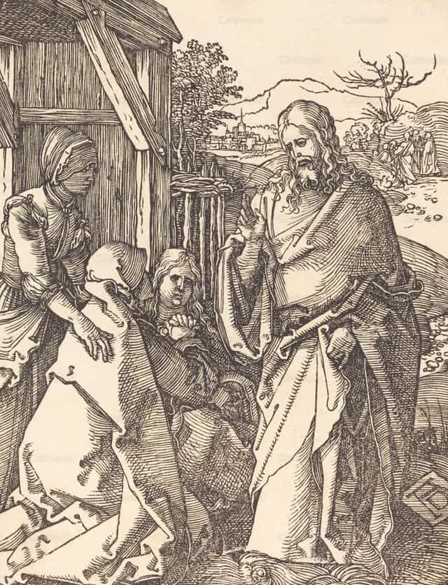 Cristo se despide de su madre (Obra de arte 2) - Banco de imágenes católicas