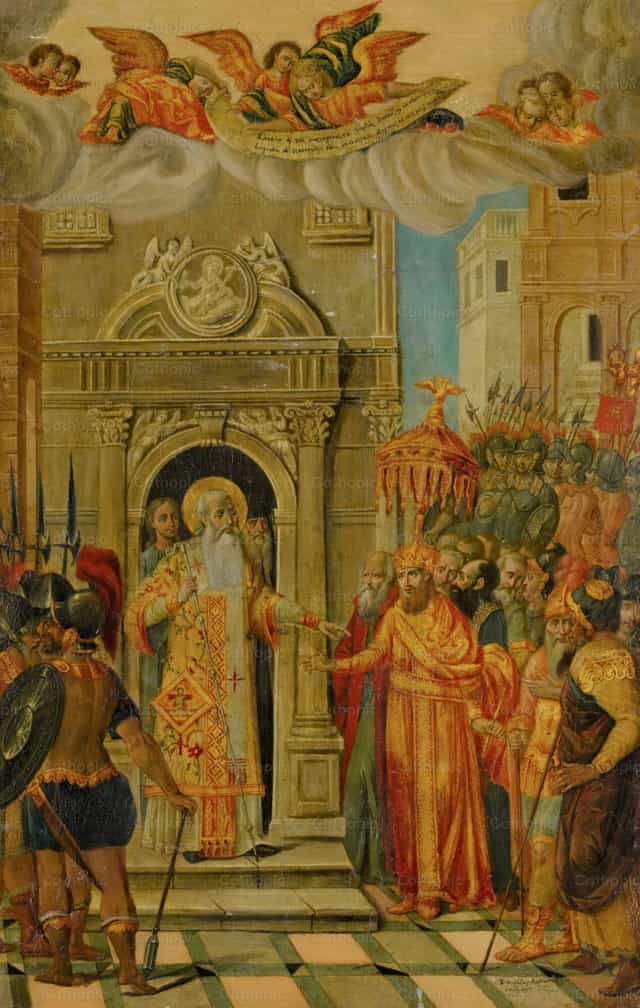 Scène de la vie de saint Jean Chrysostome - Images catholiques de stock - Photo de Restored Christian Art