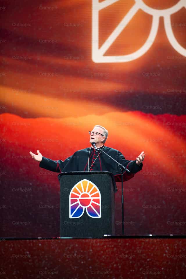 Bishop Barron at the National Eucharistic Congress - Catholic stock images