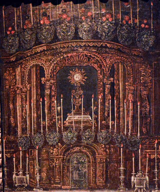 Retablo con Custodía - Banco de imágenes católicas