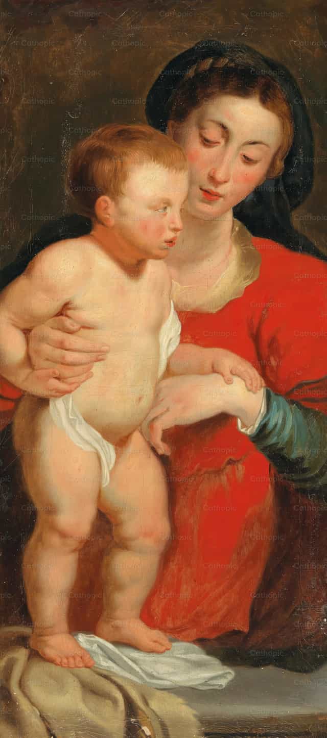 A Madonna e o Menino Jesus - Imagens católicas de stock