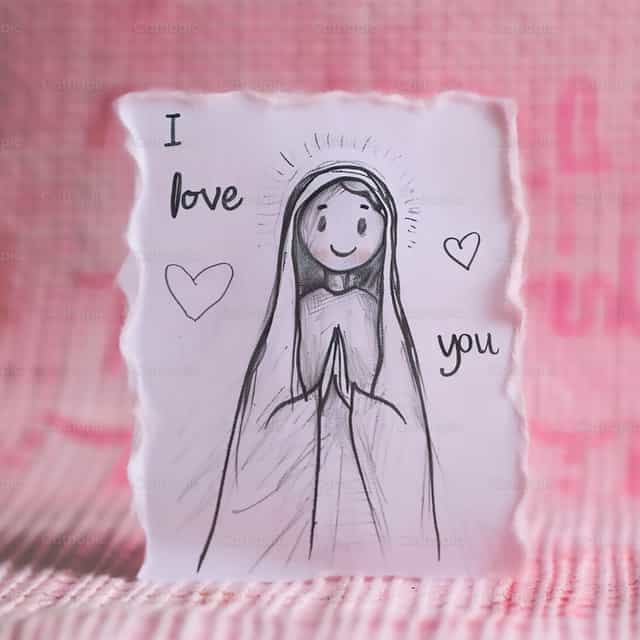 Dessin de Marie - Images catholiques de stock - Photo de Carolina BR