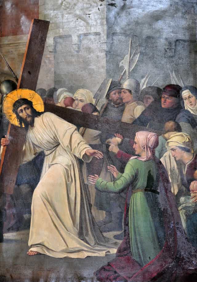 Gesù che porta la Croce - Immagini stock cattoliche