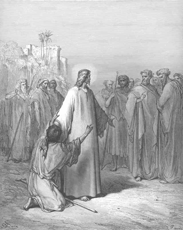 Jesús cura al hombre poseído por el demonio - Banco de imágenes católicas