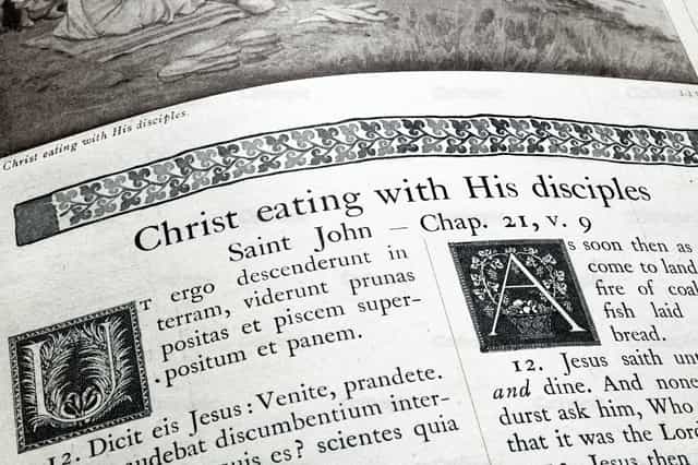 Das Evangelium nach dem heiligen Johannes, Kapitel 21 - Katholische Stockfotos