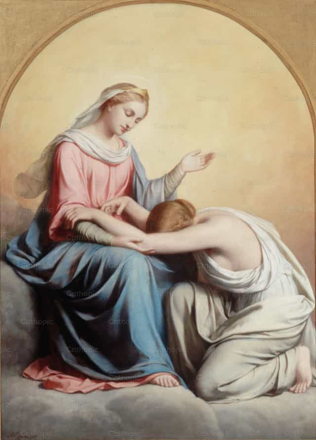 La litanie de la Vierge - Images catholiques de stock