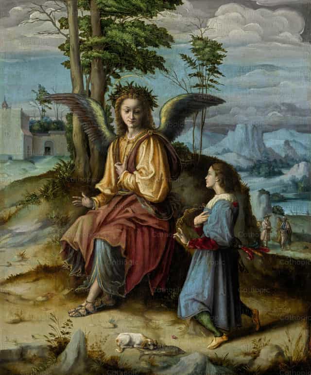 Tobia e l’angelo - Immagini stock cattoliche