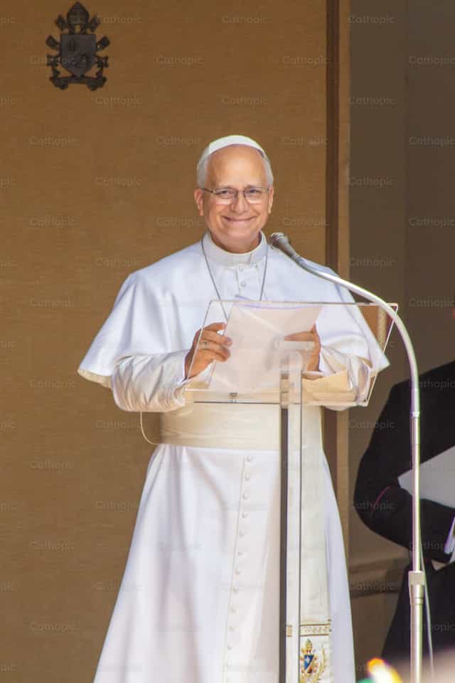 Papa Leone XIV a Castel Gandolfo - Immagini stock cattoliche - Foto di Cristian Gutiérrez, LC