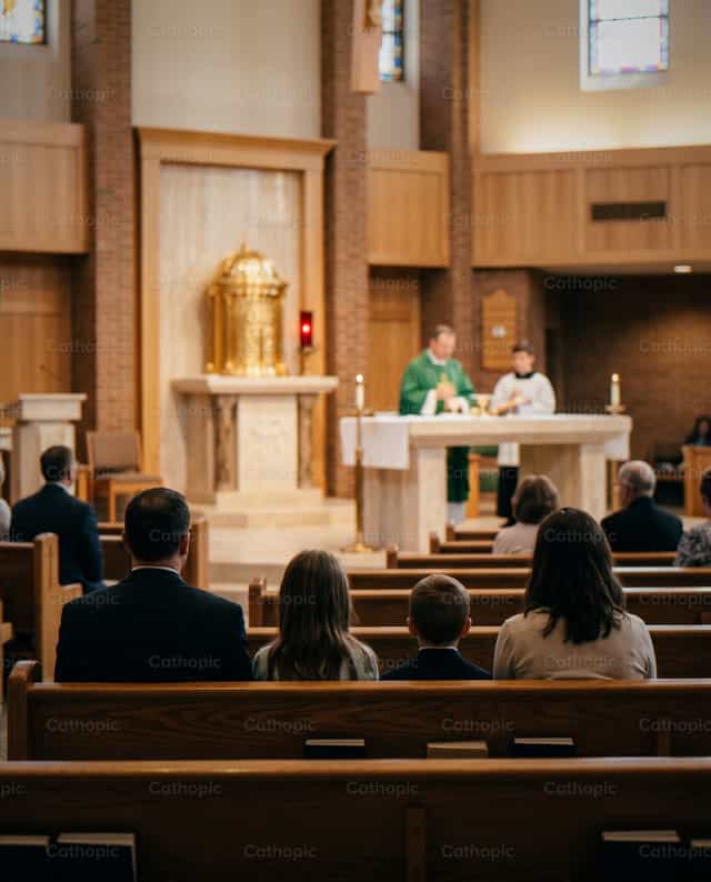 Family Attending Mass - Catholic stock images - Photo by Noemí Márquez