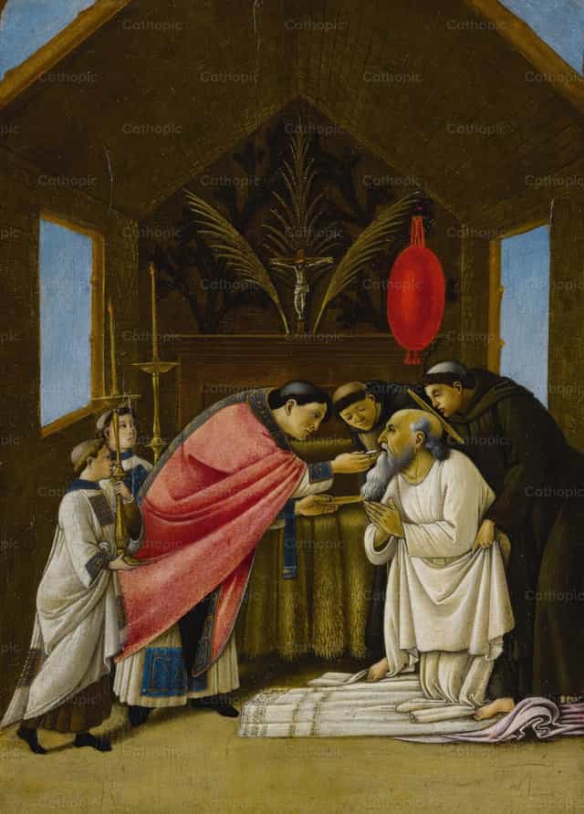 De laatste communie van Sint Hiëronymus - Katholieke stockfoto's