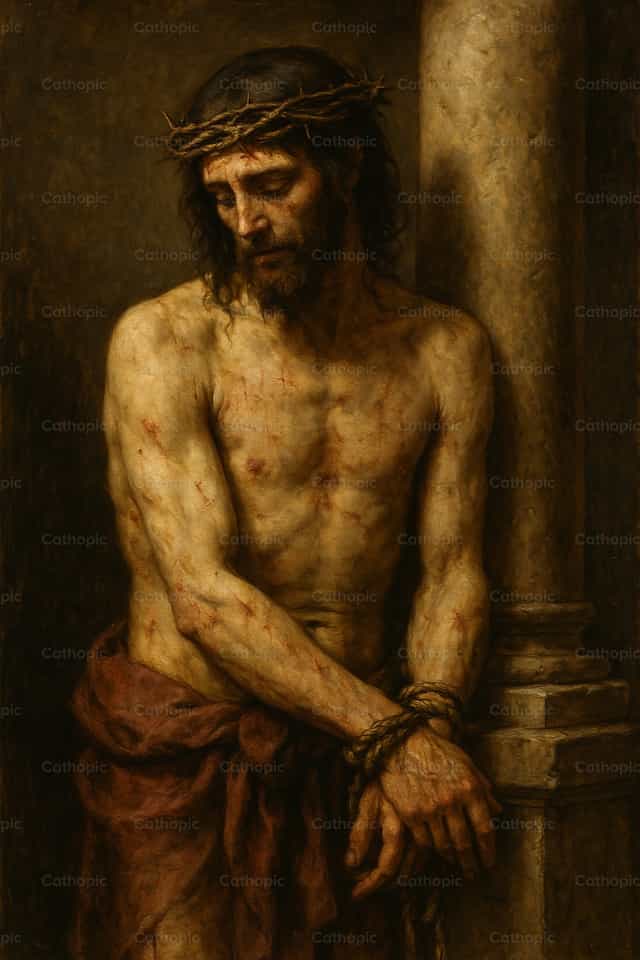 Jezus Chrystus w Męce - Katolickie zdjęcia stockowe