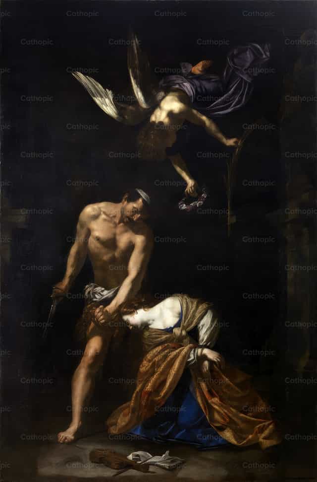성녀 체칠리아의 순교 - 가톨릭 스톡 이미지 - 사진 제공 Restored Christian Art