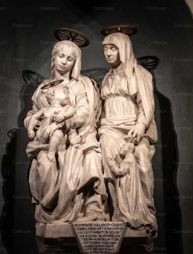 Heilige Maria, heilige Elisabeth en het Kind - Katholieke stockfoto's