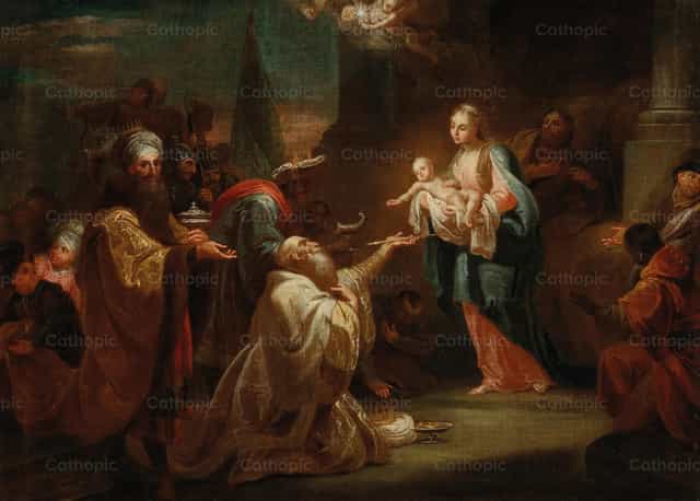 Pokłon Królów - Katolickie zdjęcia stockowe - Zdjęcie: Restored Christian Art