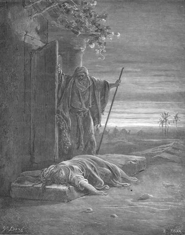 Un levita encuentra el cadáver de una mujer - Banco de imágenes católicas