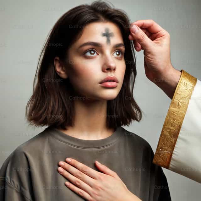Imposition of ashes - Catholic stock images