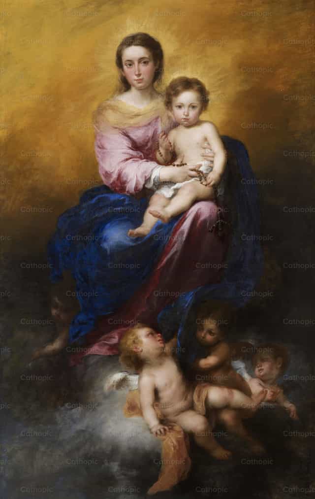 Matka Boża Różańcowa - Katolickie zdjęcia stockowe - Zdjęcie: Restored Christian Art