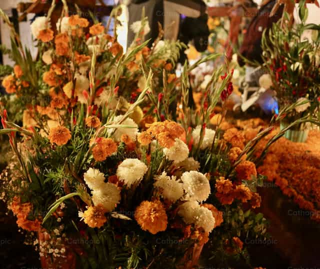 Fiori, Giorno dei Defunti - Immagini stock cattoliche