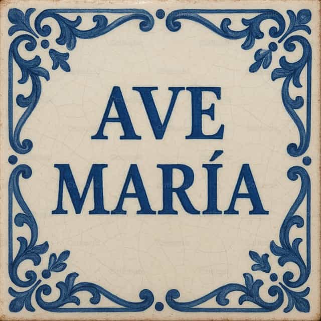 Tabliczka „Ave Maria” - Katolickie zdjęcia stockowe - Zdjęcie: Adrián Reina