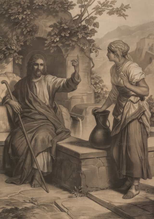 예수님과 사마리아 여인 - 가톨릭 스톡 이미지 - 사진 제공 Restored Christian Art