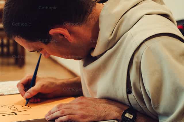 Frère du Verbum Spei illustrant - Images catholiques de stock