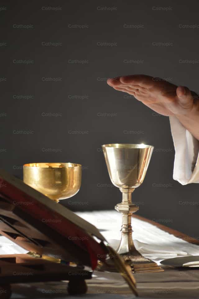 Milagre eucarístico de amor - Imagens católicas de stock